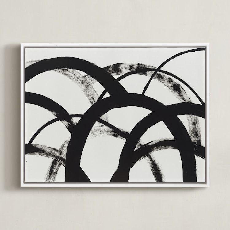 "Mountain Shadows No. 2" - Art Print in Shadow Black by Christina Flowers - Framed Canvas
