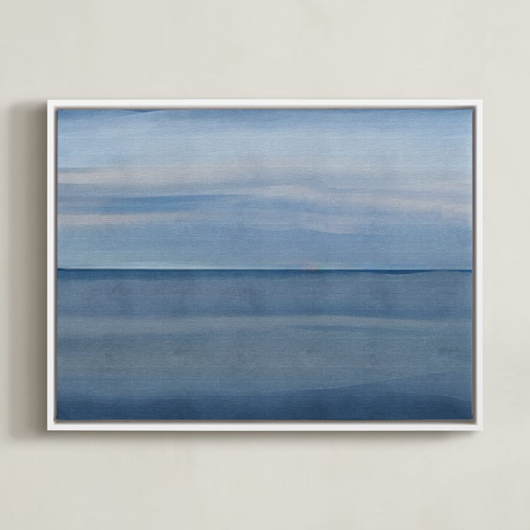 "Blue Horizon" - Art Print in ocean by Cass Imagines - Framed Canvas