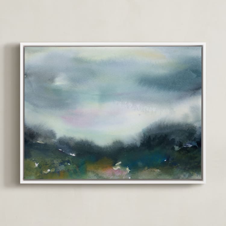 "Glade" - Art Print in Evergreen by Lindsay Megahed - Framed Canvas