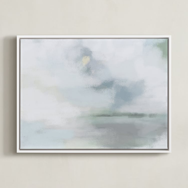 "Monday Blues" - Art Print in Winter White by AlisonJerry - Framed Canvas