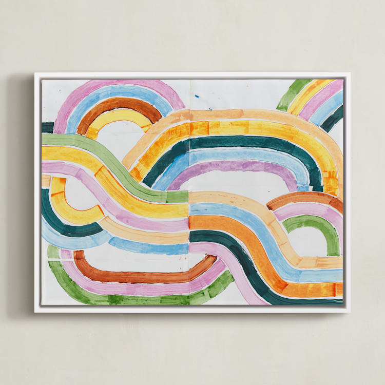 "Sun River" - Art Print in Sunshine by Lise Gulassa - Framed Canvas
