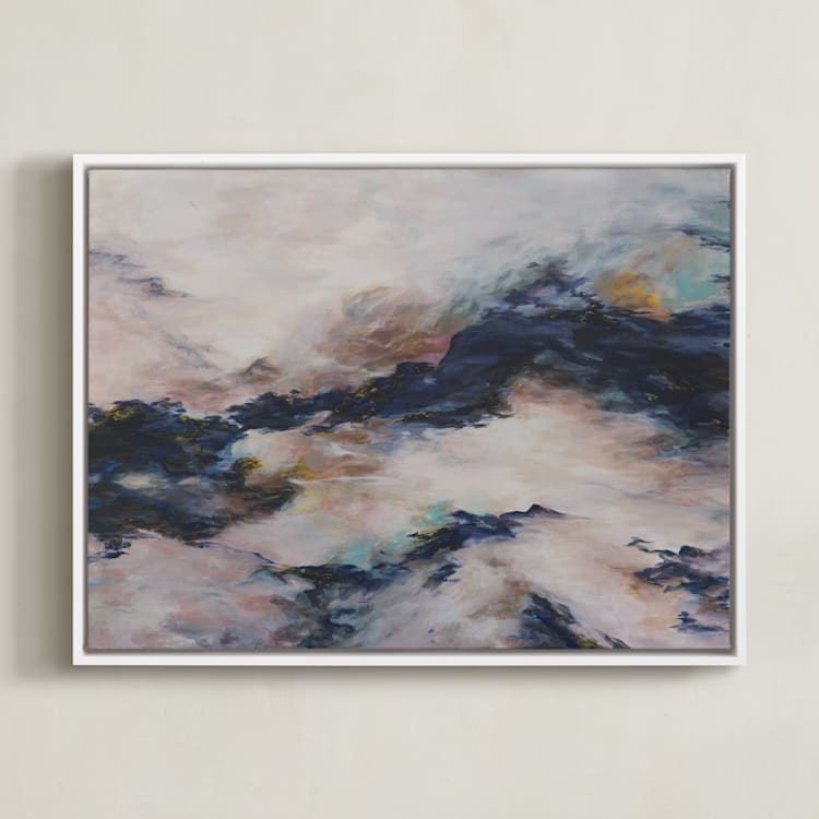 "Enough" - Art Print in Navy by Candice Buchanan - Framed Canvas