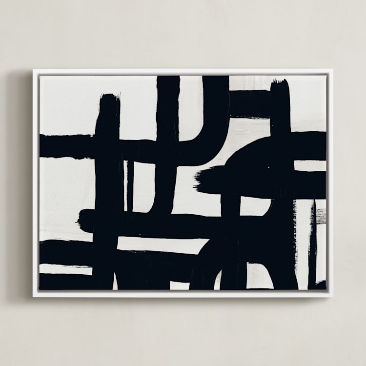 "Black and White Series III" - Art Print in Black and White Villa by Carmen Guedez - Framed Canvas