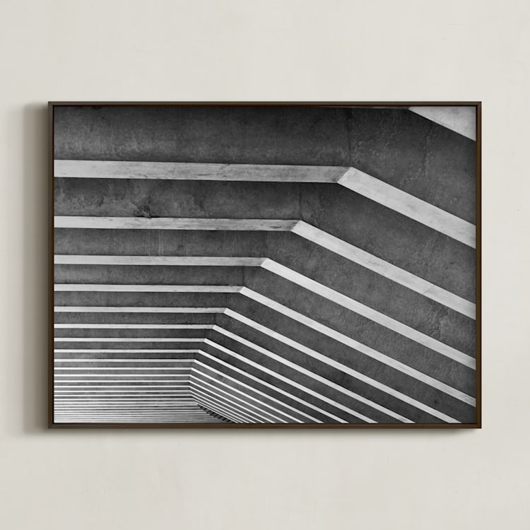 "Light and Shadow" - Art Print in Cement Gray by Krissy Bengtson - Framed