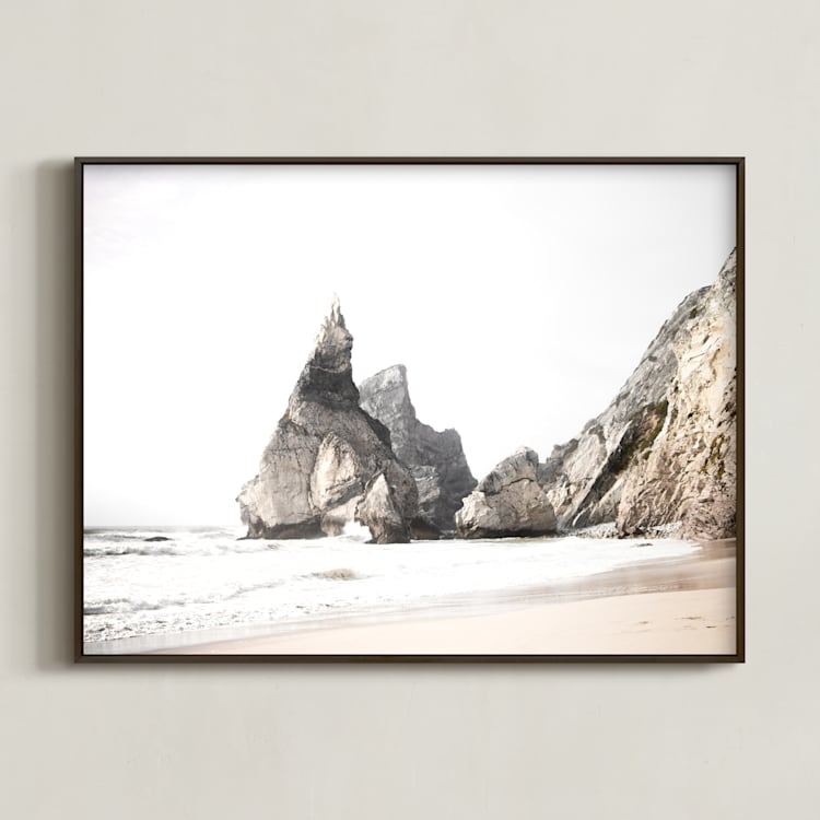 "Praia da Ursa" - Art Print in Storm Gray by Hi Uan Kang Haaga - Framed