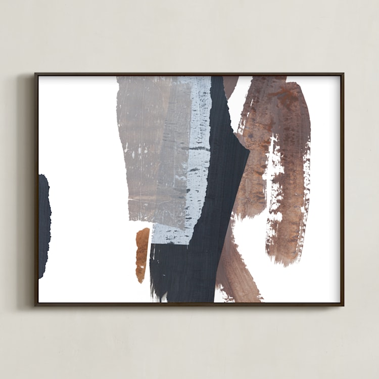 "A Trail to Follow" - Art Print in Obsidian by Jennifer Daily - Framed