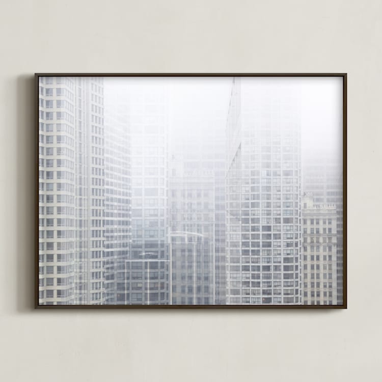 "Layers" - Art Print in Tranquil Gray by Shannon Howard - Framed