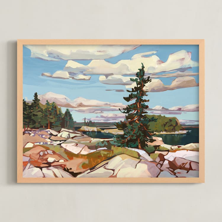 "Stand By" - Art Print in ocean by Jess Franks - Framed