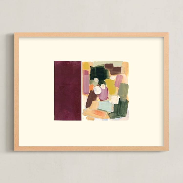 "Vintage Tulips 1" - Art Print in Vintage Cranberry by AlisonJerry - Framed