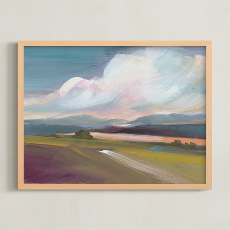 "Fields of Canyons" - Art Print in Canyon Green by AlisonJerry - Framed