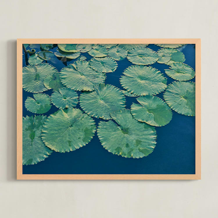 "Painted Lily Pads" - Art Print in Lily Pad by Jessica C Nugent - Framed