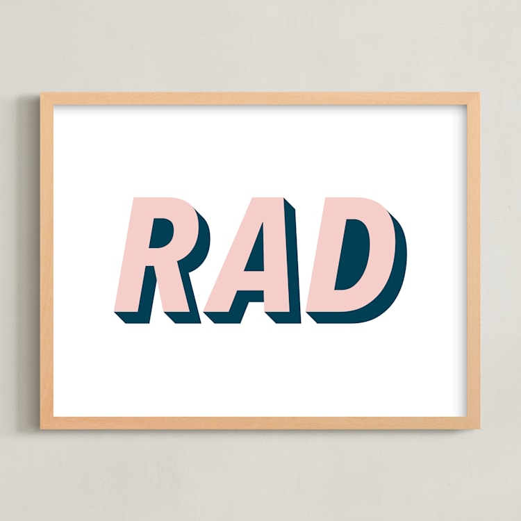 "Be Rad" - Art Print in Sea and Sand by Christine Sullivan Houlihan - Framed