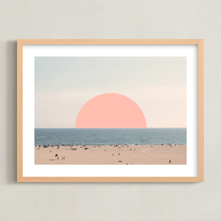 "Feels Like Summer" - Art Print in Salmon by Kimberly Young - Framed