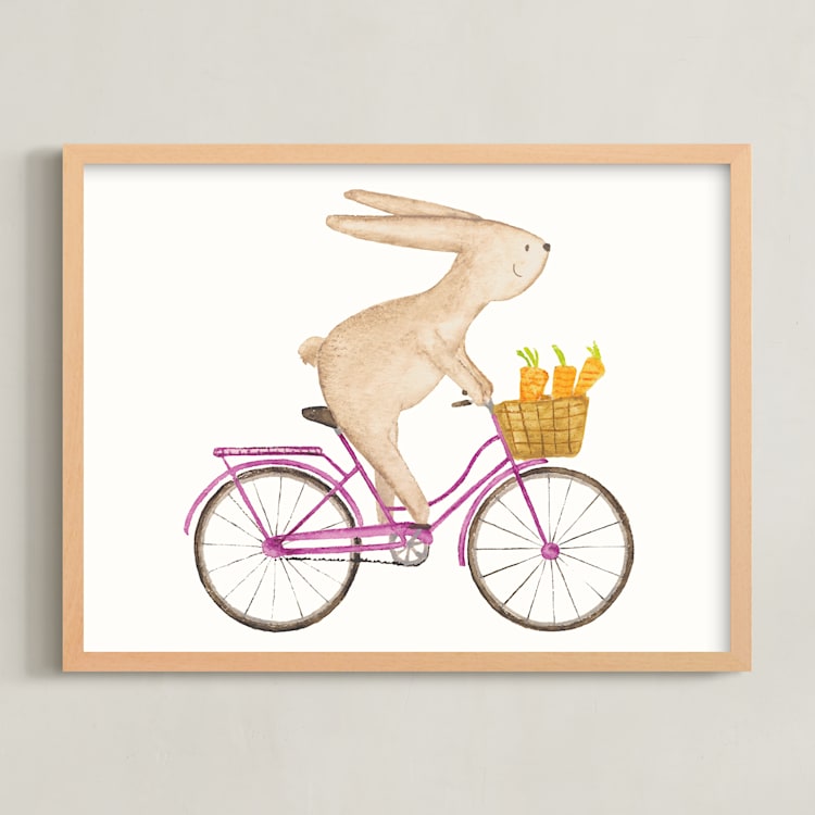 "Fast Riders IV" - Art Print in Violet by Francisca Reyes - Framed