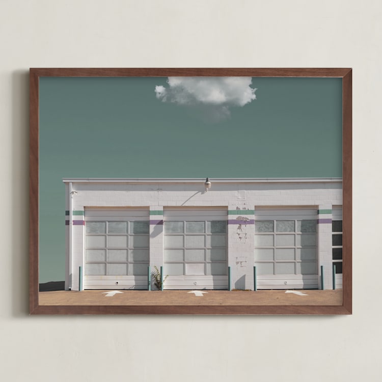 "oil change" - Art Print in verdigris by Maja Cunningham - Framed