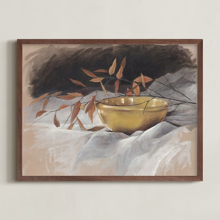 "Yellow Bowl" - Art Print in Goldenrod by Lorent and Leif - Framed