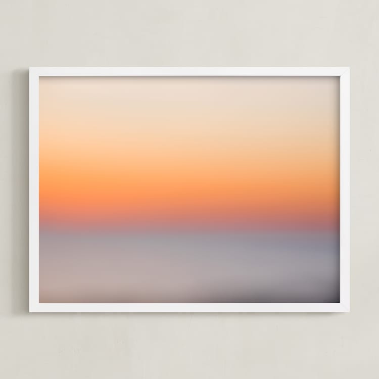 "Summer Sunset II" - Art Print in Blush by Helen Makadia - Framed