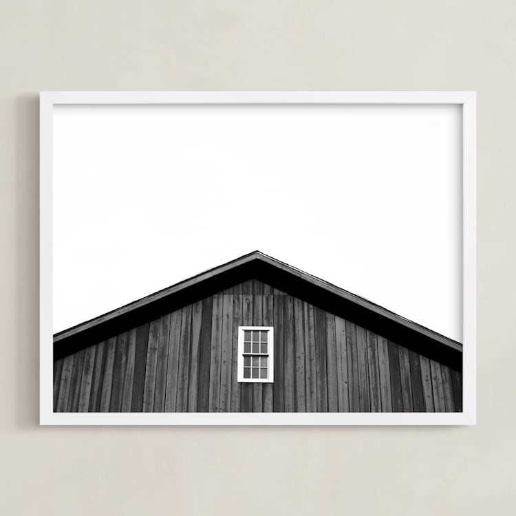 "Barn Betty" - Art Print in Barn Black by K.Short - Framed