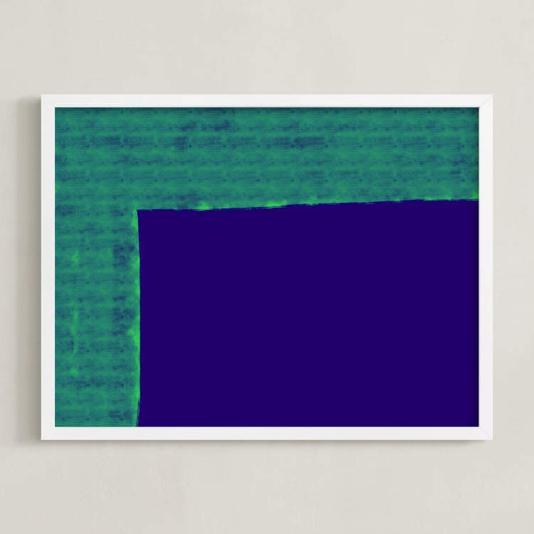 "Rustic Wall" - Art Print in Peacock Dance by cocooniu - Framed