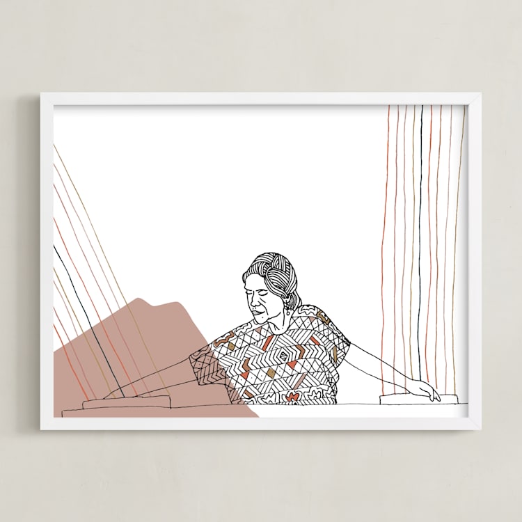 "Woven Women II" - Art Print in Pink by Multiple Artists - Framed