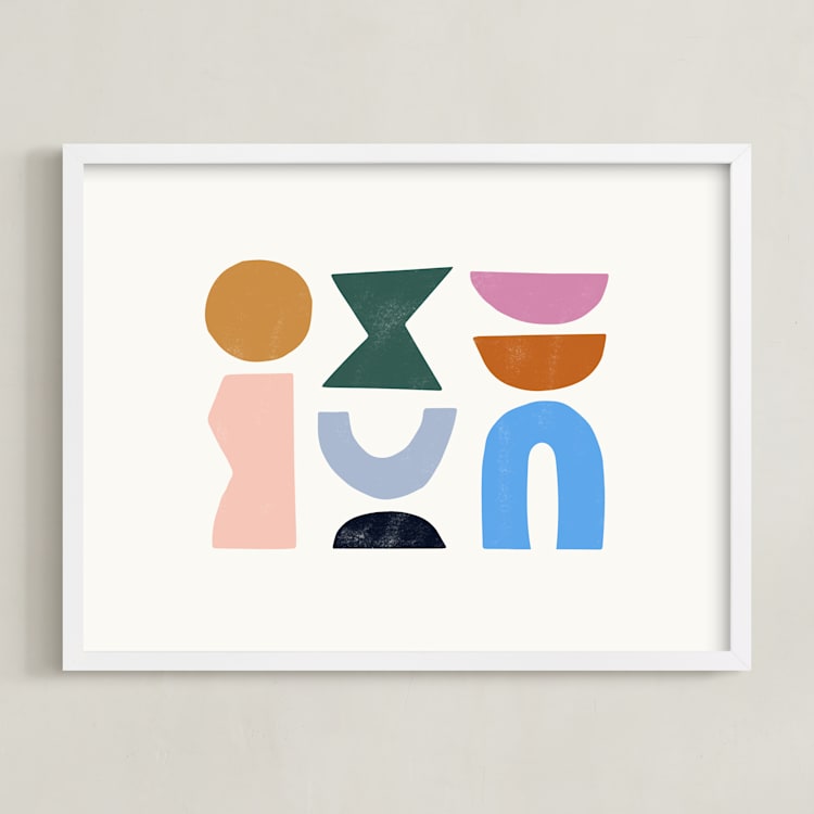 "Color Form" - Art Print in Pacific Blue by Ampersand Design Studio - Framed