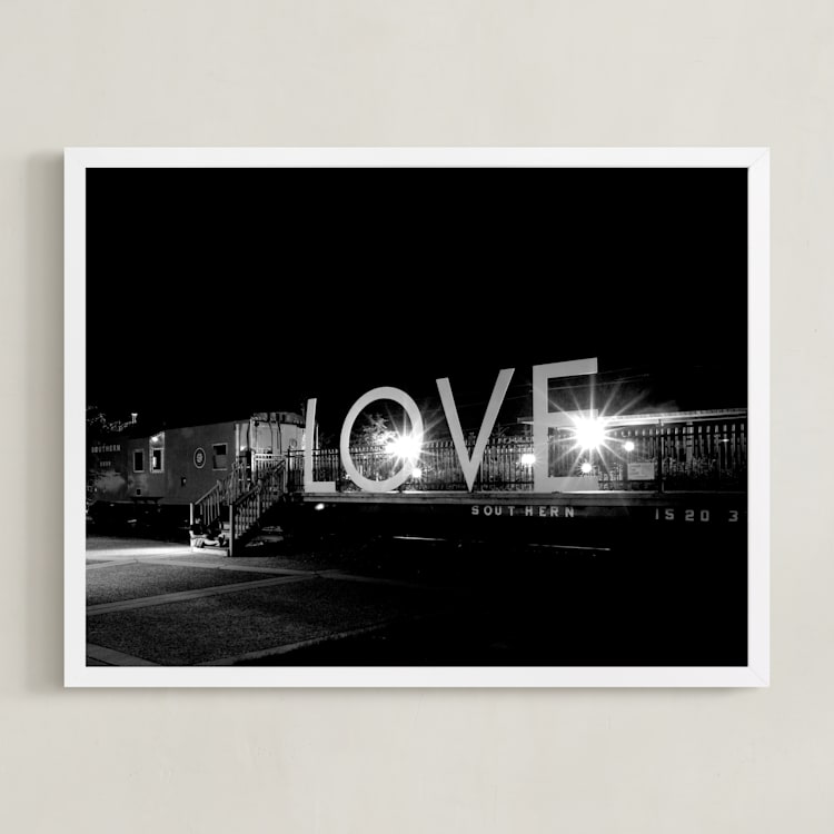 "Lovelight" - Art Print in Black and White by AMANDA LOMAX - Framed