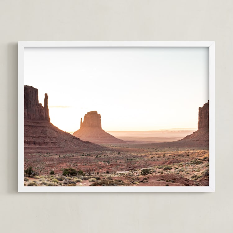 "Valley Sunrise" - Art Print in Sunrise by 1885 Atelier - Framed
