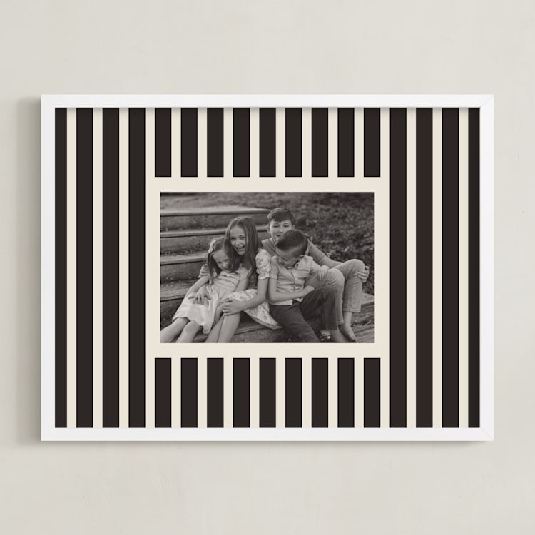 "Framed Photo: Classically Striped" - Framed Photo in Charcoal by Kercia Jane - Framed