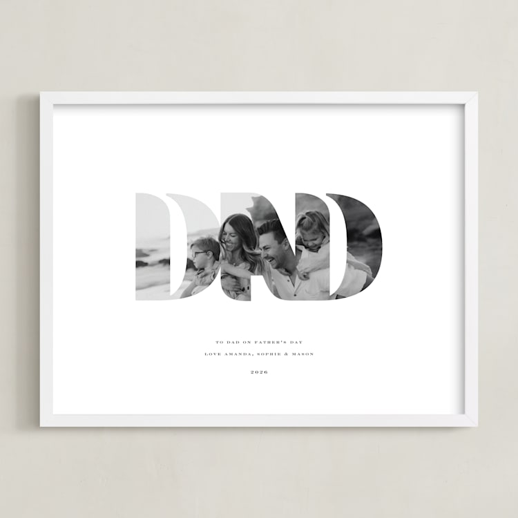 "Framed Photo: DAD" - Framed Photo in Chalk by Olivia Kanaley Inman - Framed