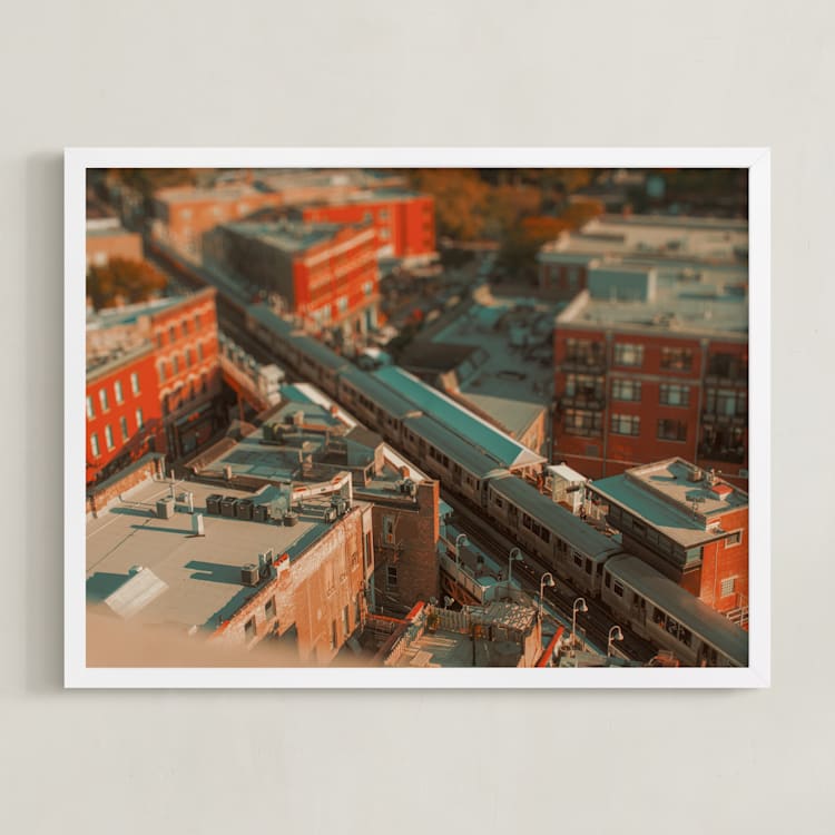 "Chicago" - Art Print in rust orange by Jacob Loafman - Framed