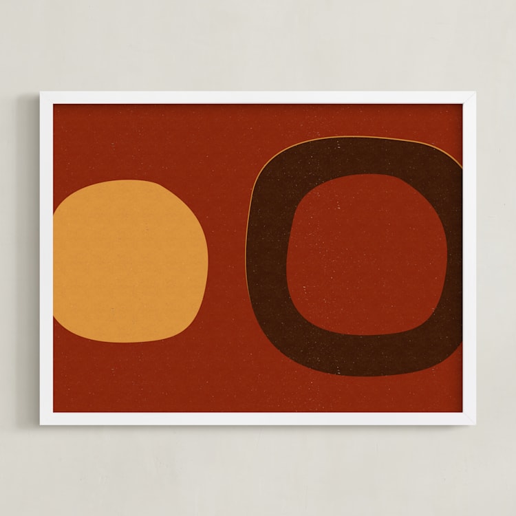 "Circle_08-01- A" - Art Print in Earthy Colors by Alain Castoriano - Framed