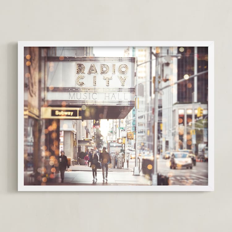 "Radio City Dream" - Art Print in Color by 1885 Atelier - Framed