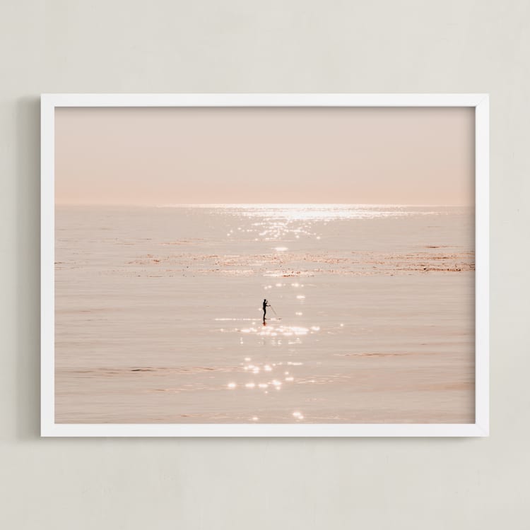 "I Want To Dive Into Your Ocean" - Art Print in Paradise Peach by Summer Strauch - Framed