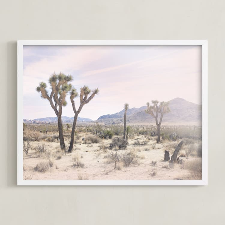 "Joshua Tree No. 10" - Art Print in Desert Rose by Wilder California - Framed