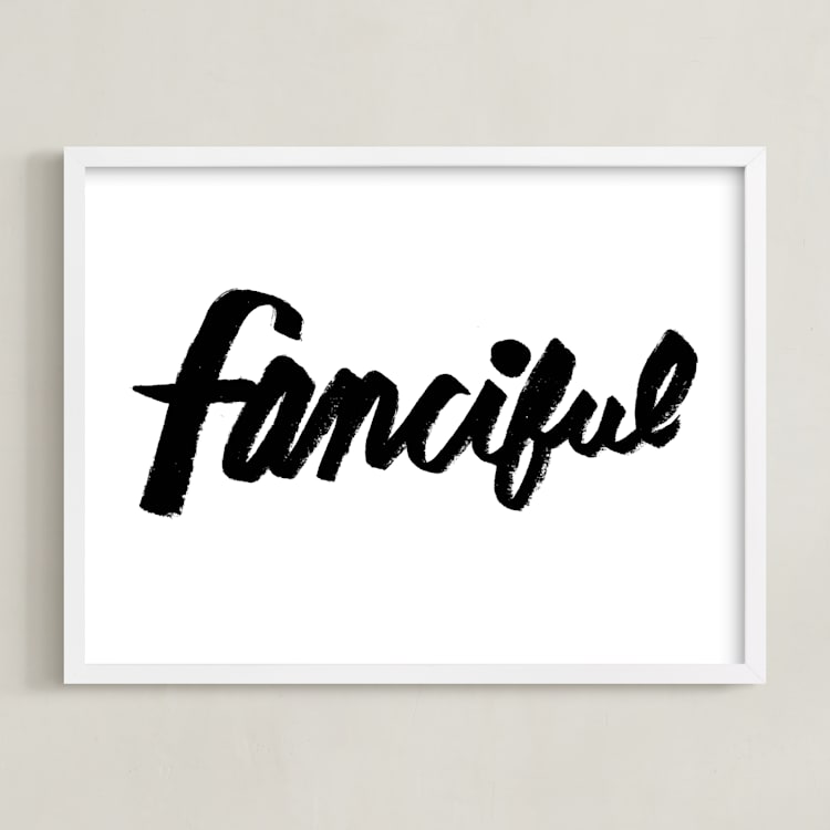 "Fanciful" - Art Print in Coal Black by Yours Madly - Framed
