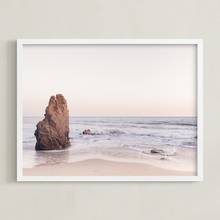 "Malibu View No. 2" - Art Print in coastal blush by Kamala Nahas - Framed