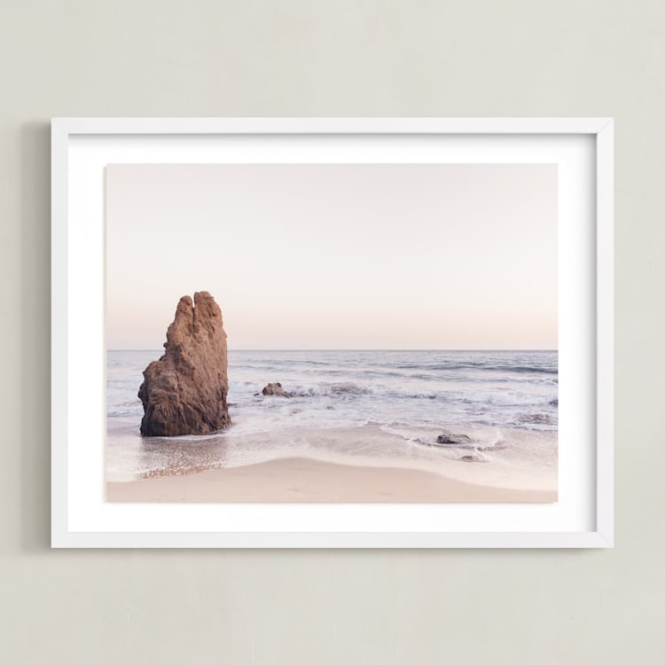 "Malibu View No. 2" - Art Print in coastal blush by Kamala Nahas - Framed