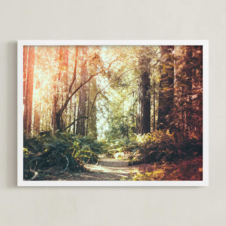 "Redwoods Path" - Art Print in Redwood Path by Elena Kulikova - Framed
