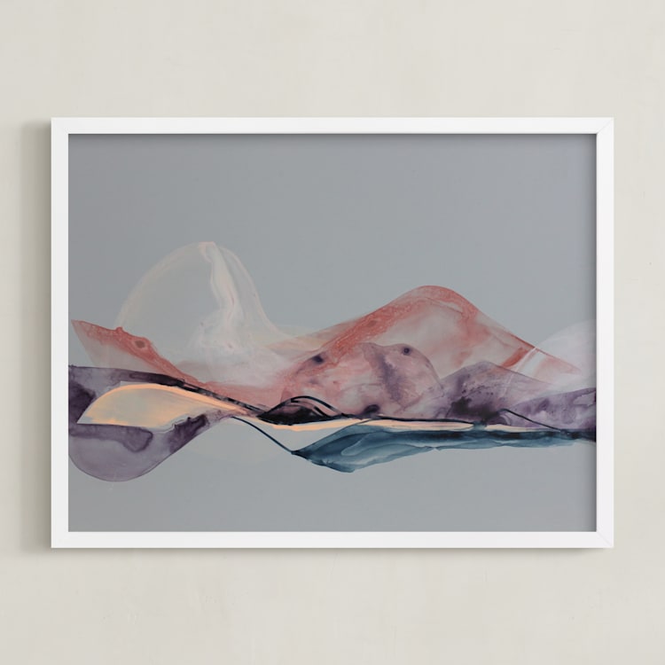 "Across The Lake |" - Art Print in Dove Grey by Synnöve Seidman - Framed