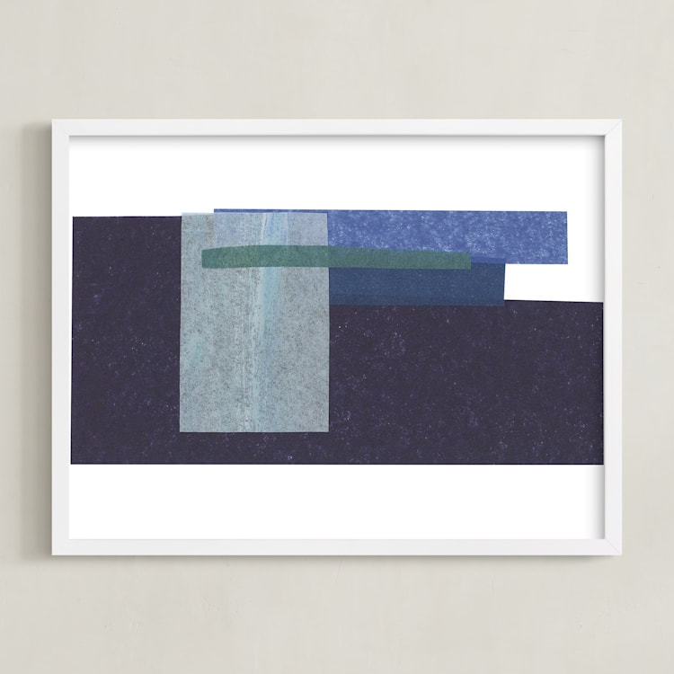 "Waves Crashing" - Art Print in Navy by Marissa Hodges - Framed