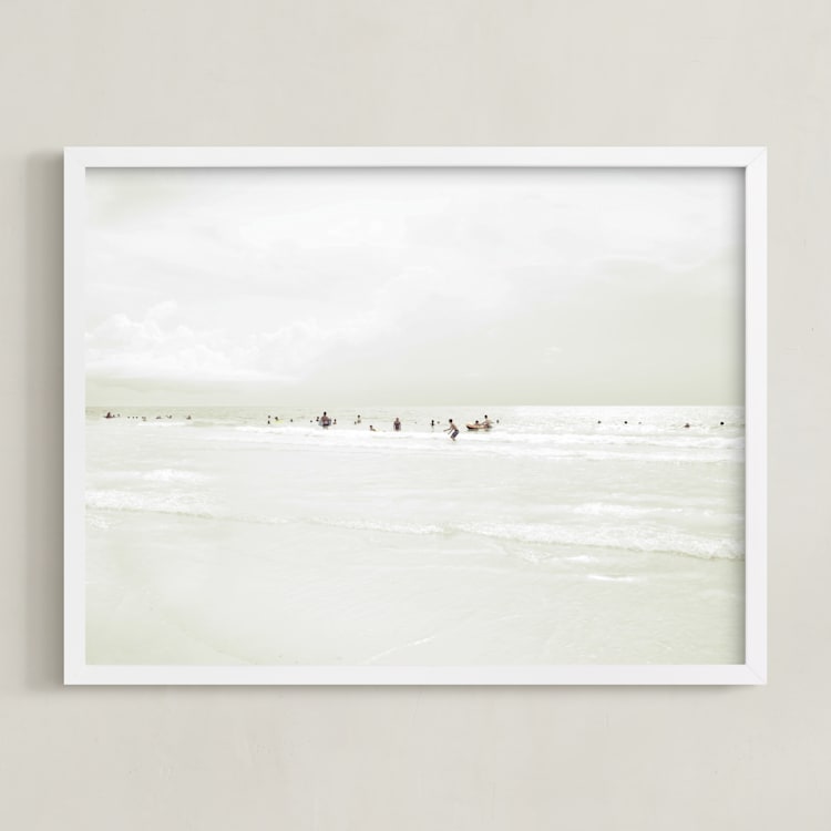 "A Day in Summer" - Art Print in White Sand by Rega - Framed
