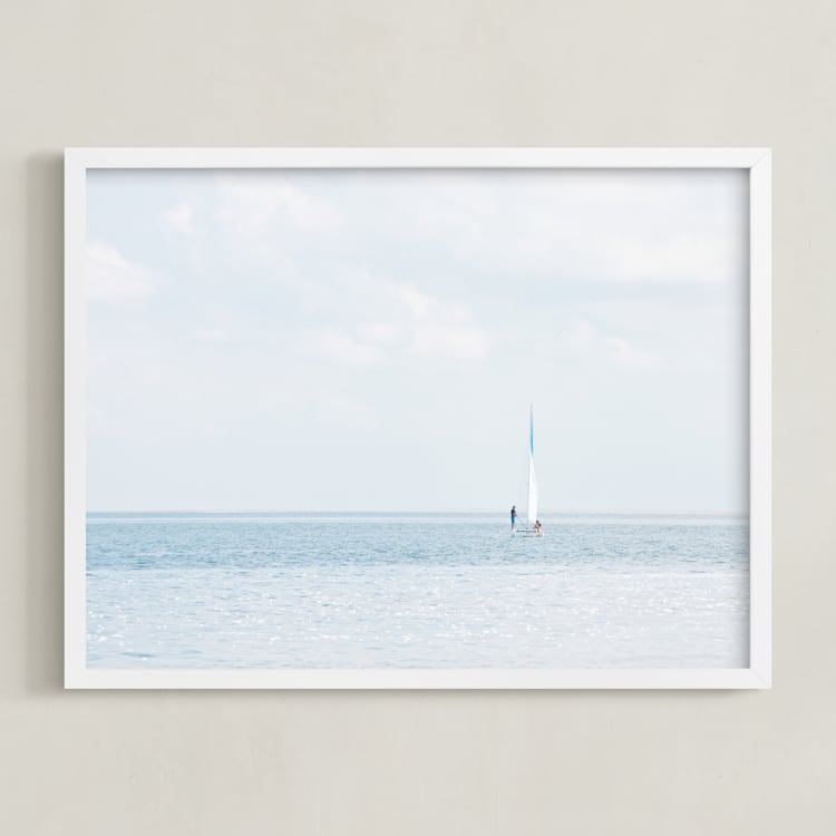 "Aimlessly" - Art Print in Silver Blue by Alexandra Feo - Framed