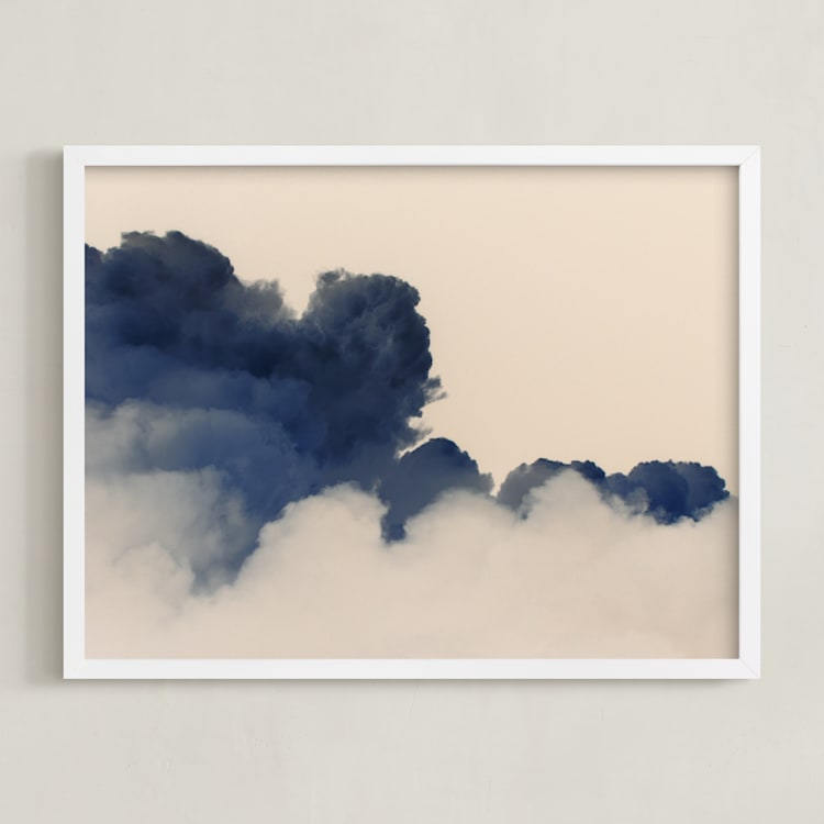 "Dreams" - Art Print in Dusky Blue by Jonathan Brooks - Framed
