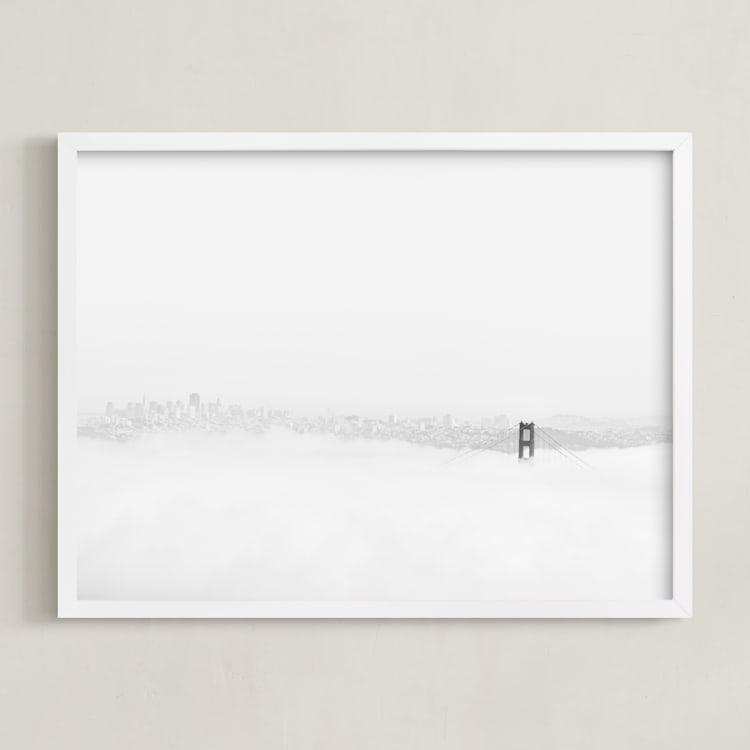 "Above the Fog" - Art Print in Fog by Tania Medeiros - Framed