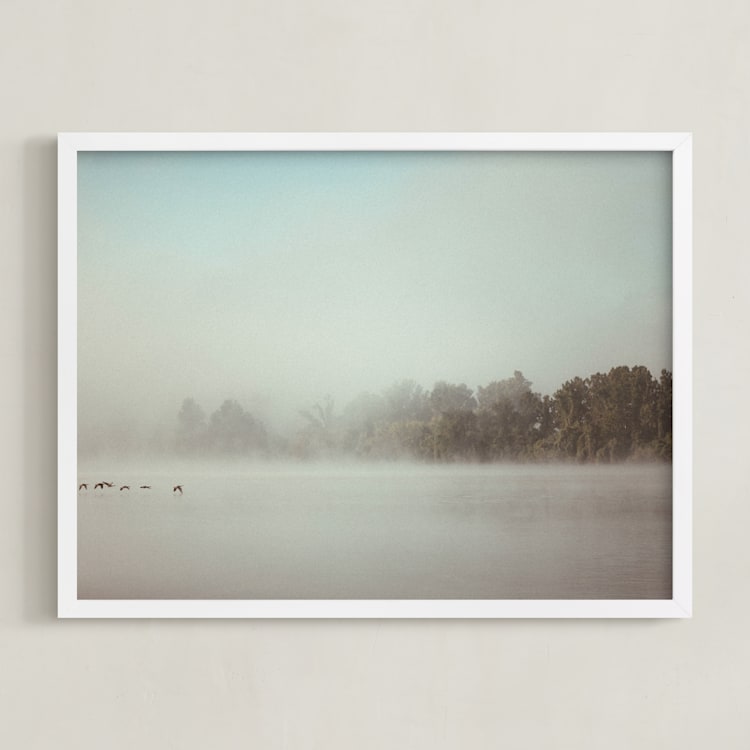 "the skein" - Art Print in blue and beige by Jacob Loafman - Framed