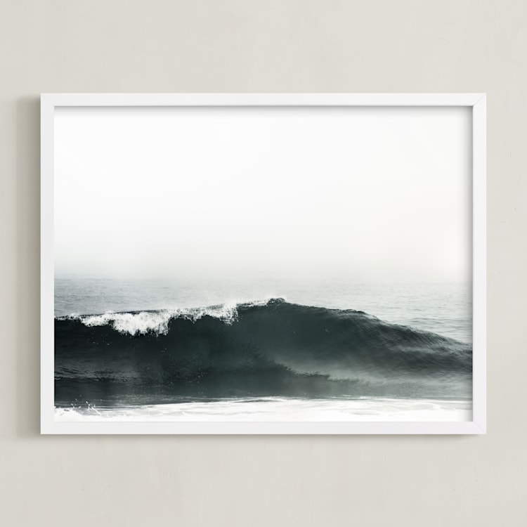 "Mariner's Muse" - Art Print in Deep Ocean by Kamala Nahas - Framed