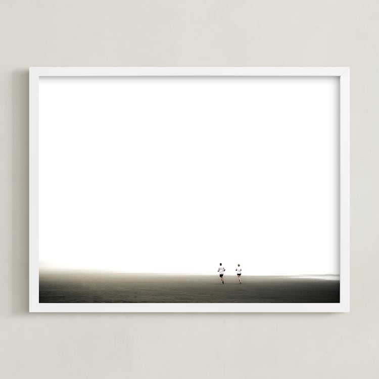 "Run Free" - Art Print in Pure White by Kaitie Bryant - Framed