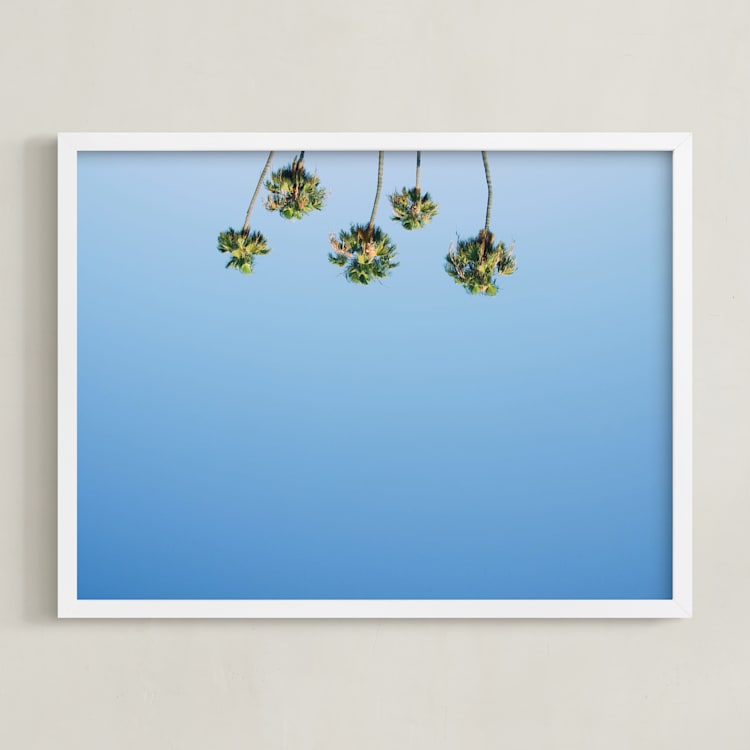 "Upside" - Art Print in Sky Blue by Kitty Seeber - Framed