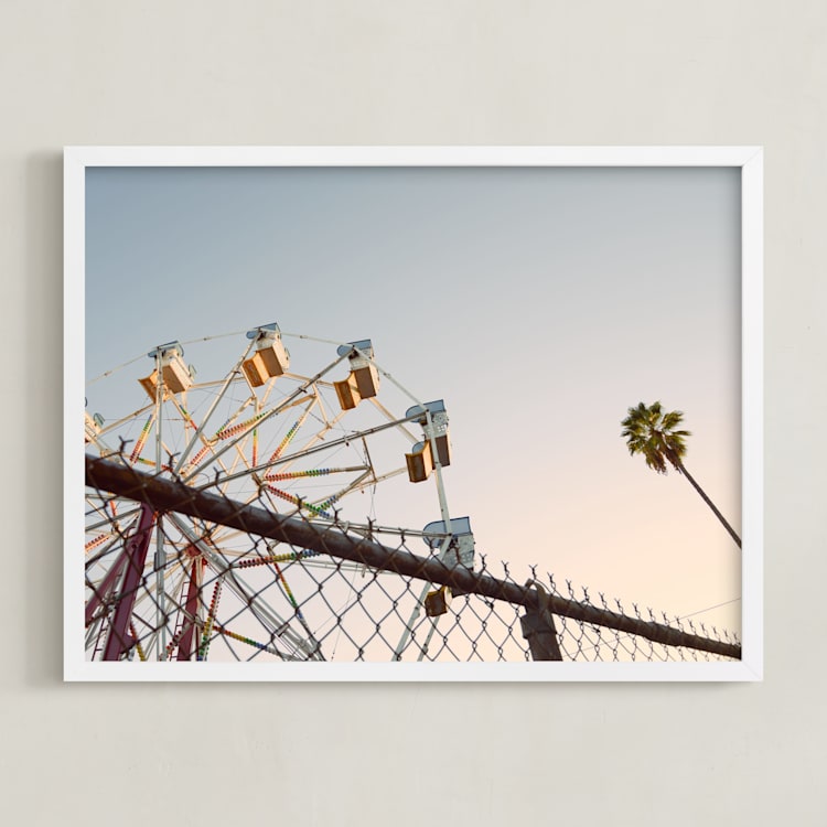 "LA Sky" - Art Print in Sky Blue by Kitty Seeber - Framed