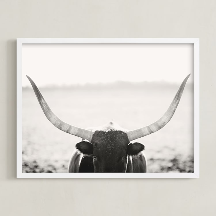 "Staredown" - Art Print in White by Amy Carroll - Framed